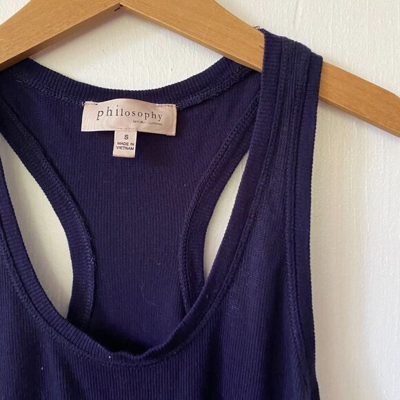 Philosophy Tank Top Women's Small Black Ribbed Closet Staple Size S - Picture 2 of 4